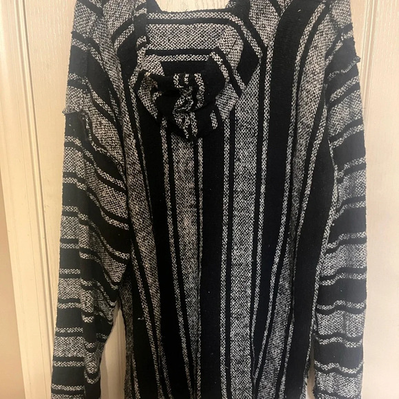 Striped Black and Gray Hoodie - Picture 3 of 3